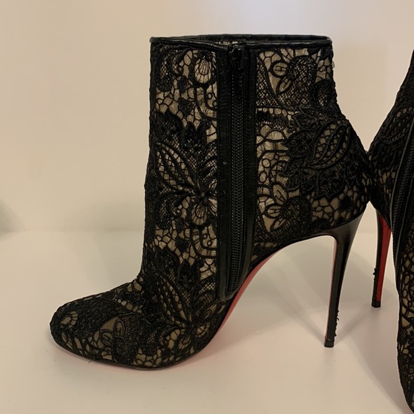 Christian Louboutin Lace Booties sz 38 - Picture 4 of 8
